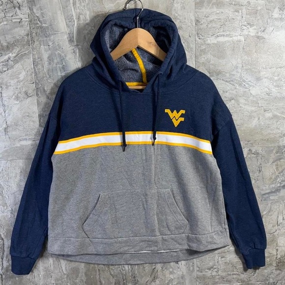 Colosseum Tops - Colosseum West Virginia Mountaineer Blue Gray Hoodie Pullover Women Size M NCAA